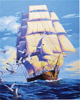 Festés szám szerint Vitorlás hajó 40 x 50 cm-1