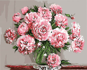 Festmény számok szerint Rózsaszín csokor 40 x 50 cm-1