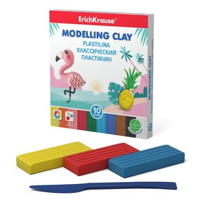 Modellező gyurma 10 színben, késsel-1