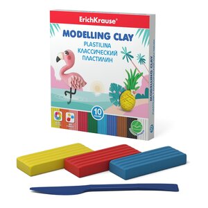 Modellező gyurma 10 színben, késsel-1