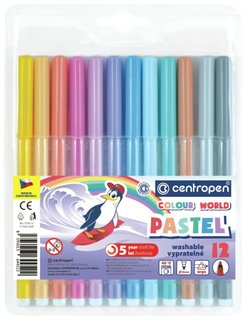 Filctollak Colour world Pastel, 12 szín-1