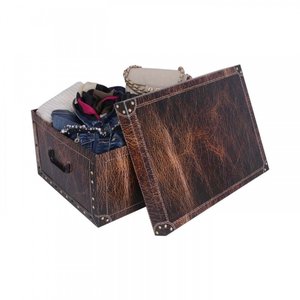 Úložný box Leather brown midi-2