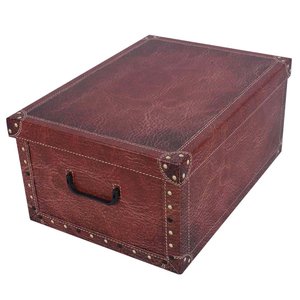 Tároló box Leather red midi-1