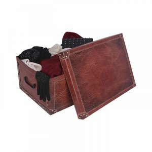 Tároló box Leather red midi-2
