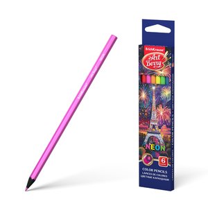 Hatszögletű ArtBerry® Neon ceruzák, 6 színben-1