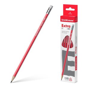 Grafit ceruza Extra HB, háromszögletű, radírral-1