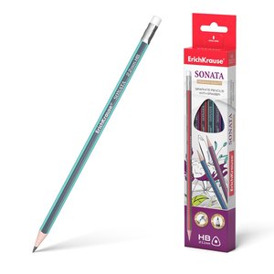 Grafit ceruza Sonata  HB, háromszögletű , radírral-1