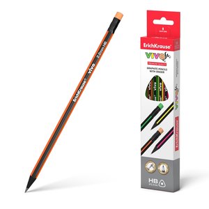 Grafit ceruza VIVO® HB, háromszögletű, radírral-1