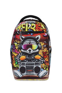 RUKKY ART Raccoon Radio iskolai hátizsák, 20 l-1